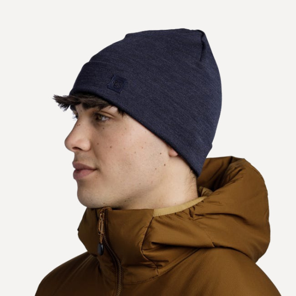 Шапка Buff Merino Heavyweight Hat (Solid Indigo)